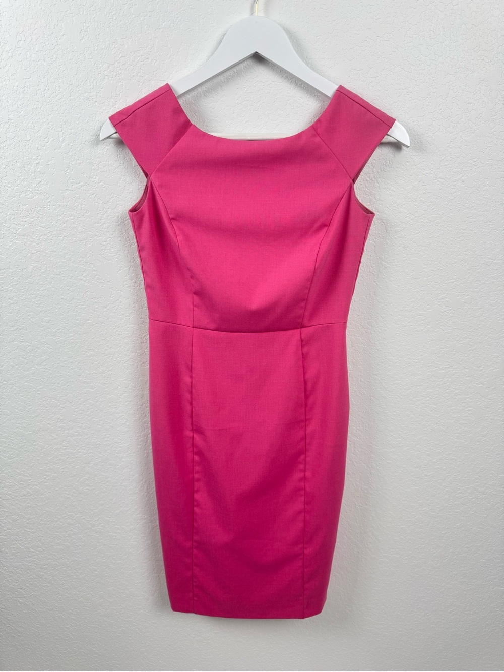 Banana Republic Fuchsia Cap-Sleeve Sheath Career Midi Dress